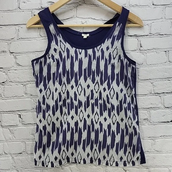 Y2K J. Crew Tank Top Womens XXS Navy Blue Silk Blend Slim Festival Hippie Boho - Picture 1 of 9